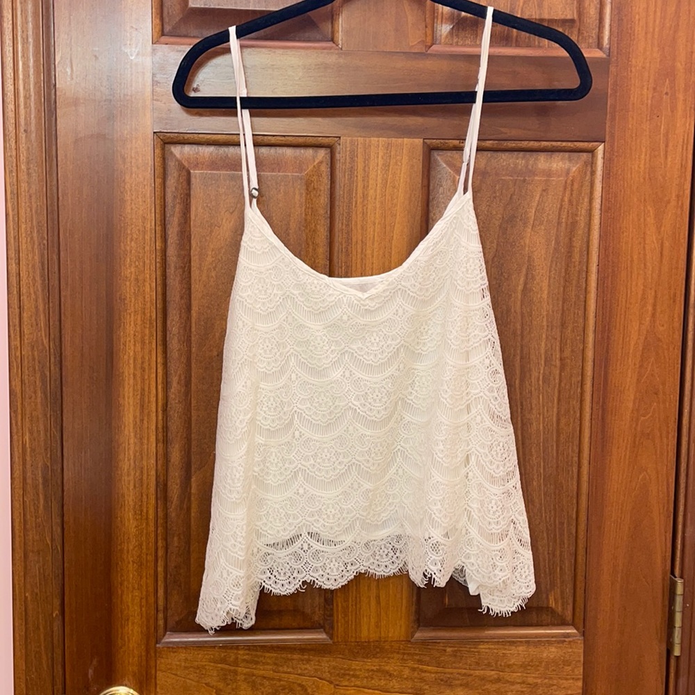 Abercrombie & Fitch woman’s white lace tank L